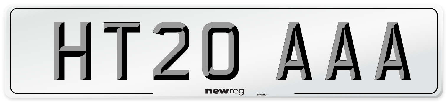 HT20 AAA Number Plate from New Reg